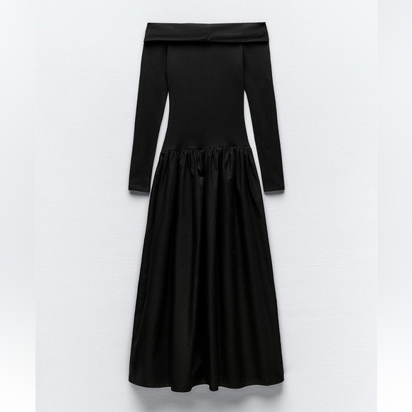 Zara Black off shoulder Dress - Picture 3 of 5